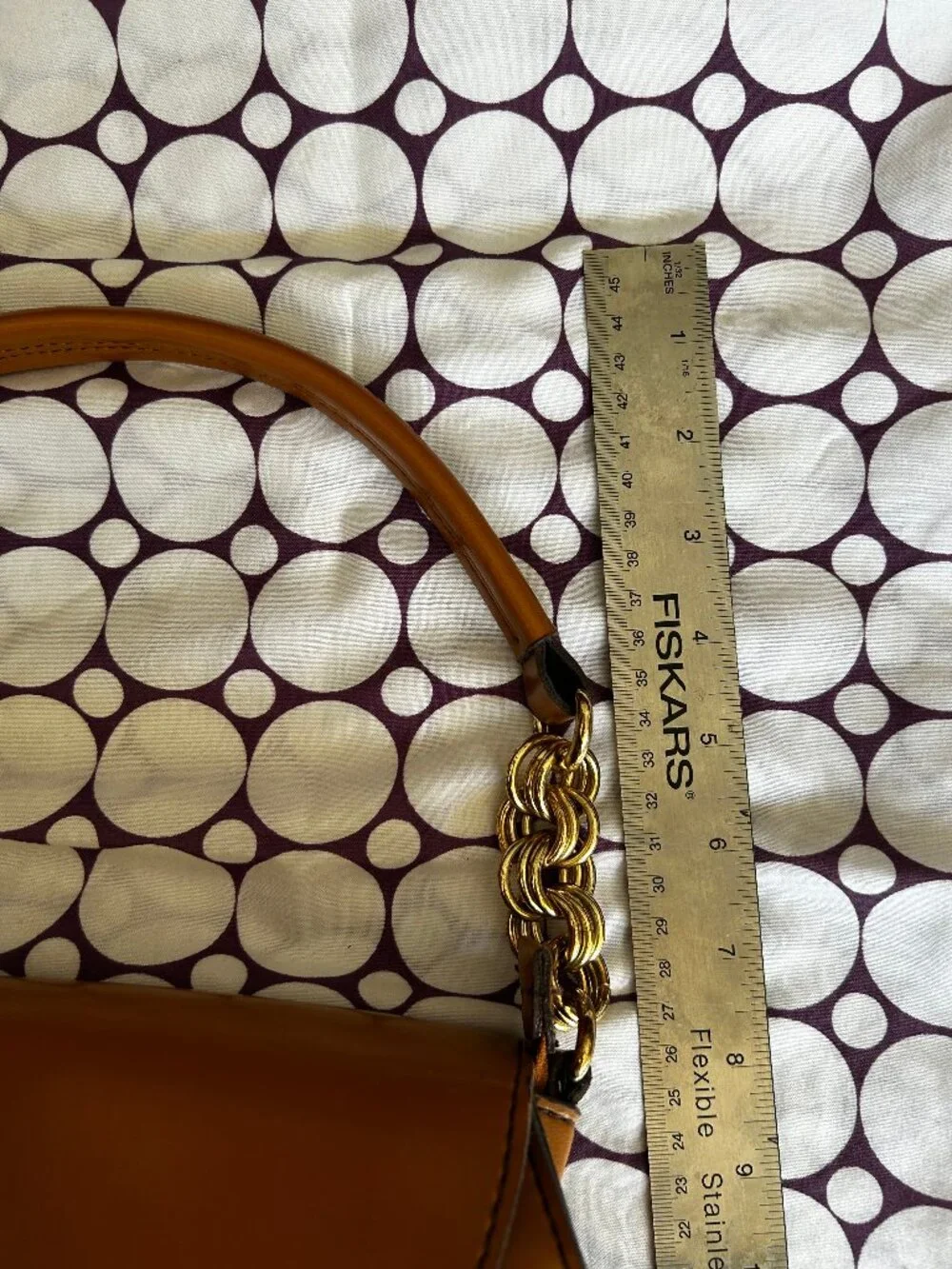 Caramel Colored Leather Shoulder Bag/Purse